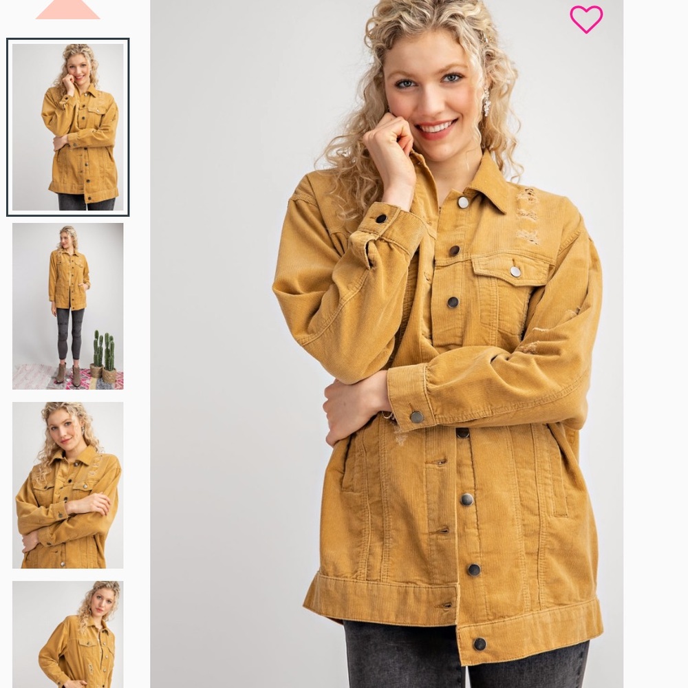 New! CAMEL DISTRESSED DENIM JACKET